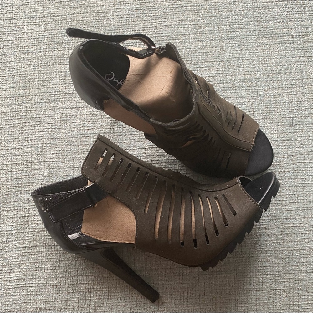 DONATED- Qupid army green stiletto heels